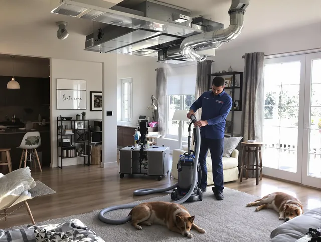 Kingston Air Duct Cleaning technician performing detailed indoor duct cleaning for improved air quality in Kingston